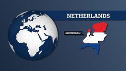 Earth Sphere Map Netherlands and Country Map with National Flag Stock Footage