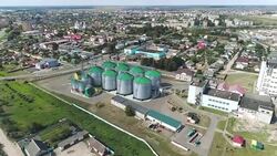 Flight from above the modern granary. Stock Footage
