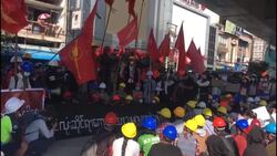 CLEAN : Myanmar anti-coup protests enter fifth day with cyclists and three-finger salute News Clip