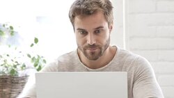 Online Video Chat with Customer, Discussing Work Stock Footage