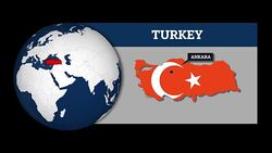 Earth Sphere Map and Turkey Country Map with National Flag Stock Footage