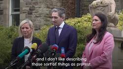 Harris says politicians' homes should be out of bounds after protest at his house News Clip
