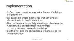 Structural Design Patterns in Modern C++ - Pros and Cons - Bridge Design Pattern Instructional Video