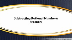 Subtracting Rational Numbers: Fractions Instructional Video