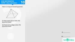 GCSE Secondary Maths Age 13-17 - Shapes & Area: Square based Pyramid - Explained Instructional Video