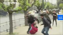 Clashes erupt as protesters try to topple Truman statue in Athens News Clip