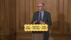 Professor John Newton and Professor Steve Powis answers questions from Sam Coates during Downing Street coronavirus press briefing News Clip