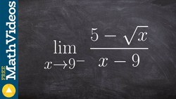 How to evaluate the left hand limit algebraically with a radical Instructional Video