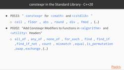 Mastering C++ Standard Library Features [Video] - constexpr' in the Standard Library Instructional Video