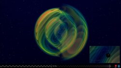 Merging Black Hole Animation Shows Gravitational Waves Being Released Instructional Video