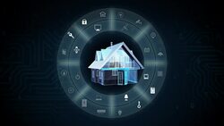 IoT smart home appliance icon, Internet of Things, artificial intelligence. 4k movie. Stock Footage