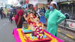 CLEAN : Mumbai: Covid restrictions dampen Hindu festival celebrations News Clip