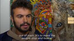 This street art is raising attention to endangered animals by the help of plastic waste News Clip