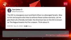 Netanyahu ICC Arrest Warrant Exposes 'Hypocrite' U.S.; 'Invade Hague' Call By Senator Cotton News Clip