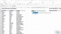 Microsoft Excel 2021365 - Beginner to Advanced - Joining Data Using CONCAT Instructional Video