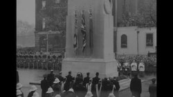 Queen Elizabeth and Winston Churchill lay wreaths at Cenotaph during Remembrance Sunday ceremony News Clip