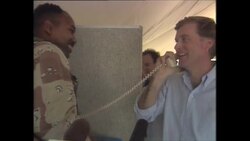Dan Quayle meeting US Marines in Eastern Saudi Arabia News Clip