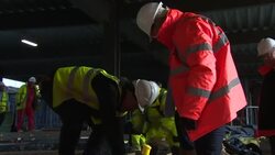 Boris Johnson visits Blackpool construction site News Clip