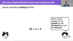 Scale division facts derived from multiplication facts by 100 Instructional Video