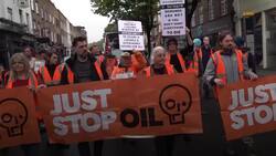 Just Stop Oil activists hold up traffic in north London News Clip
