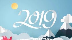 Paper art of 2019 happy new year Stock Footage