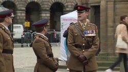 Military Marching band & Nicola Sturgeon at Remembrance Sunday service News Clip