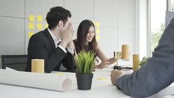 Brainstorming session  Team Business People designers and working on creative in the office Stock Footage