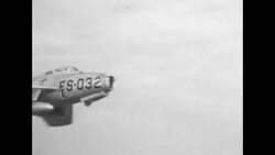 Republic F-84F Thunderstreak breaks the record in coast to coast speed flying News Clip