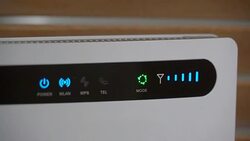 The lines and lights on the modem router for wifi Stock Footage