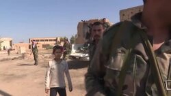 CLEAN : Syrian regime forces in Tall Tamr as they move towards Turkish border News Clip