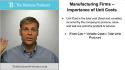 Manufacturing Firms - Importance of Unit Costs Instructional Video