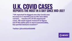 U.K. Reports 45K Daily COVID Cases As Delta+ Mutation Grows News Clip