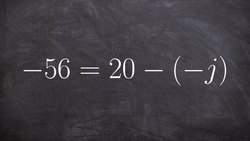 Solving a one step equation with subtraction double negative Instructional Video