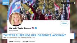 Twitter Temporarily Suspends Rep. Greene's Account News Clip