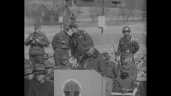 South Korean President Syngman Rhee and US General Maxwell Taylor speaking in Korean at Korean Army review News Clip