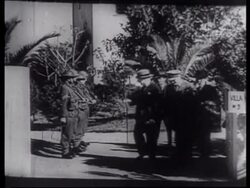 Churchill in different countries with Roosevelt, Eisenhower and Stalin Stock Footage