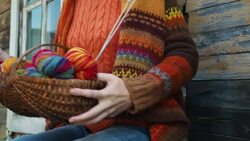 Outdoor knitting Stock Footage