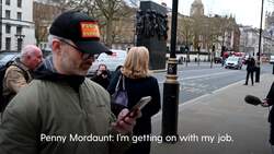 'Getting on with my job' - Penny Mordaunt ignores leadership revolt questions News Clip