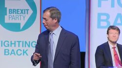 Nigel Farage speaking at the Brexit Party launch rally News Clip
