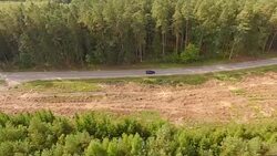 Logging clear cut AERIAL Stock Footage