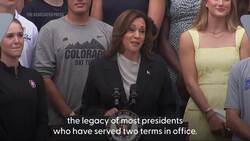 Harris praises Biden's 'unmatched' legacy in first public remarks since Biden dropped out of race News Clip