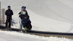 95-year-old blind Korean War veteran yodels his way down ski hill News Clip