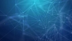 Blue Abstract Moving digital medical science plexus chain with glowing impulses research. For visuals, biology, biotechnology, chemistry, science, Medicine, cosmetics. Seamless Loop Animation Stock Footage