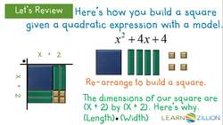 Completing the Square with a Model for Quadratic Expressions (A > 1) Instructional Video