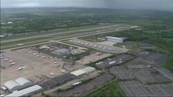 Aerial view of planes at Gatwick Airport during the Coronavirus epidemic News Clip