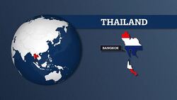 Earth Sphere Map and Thailand Country Map with National Flag Stock Footage
