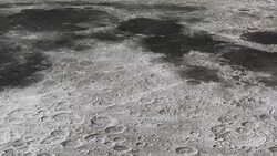 The travel of the camera on the surface of the moon in high quality Stock Footage