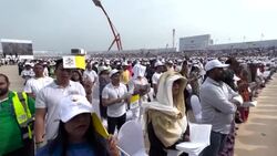 CLEAN : Pope holds open-air mass for 30,000 in Bahrain (2) News Clip