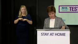Scottish First Minister Nicola Sturgeon delivering daily coronavirus press briefing News Clip