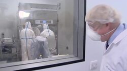 Boris Johnson visiting a coronavirus testing lab in Glasgow News Clip